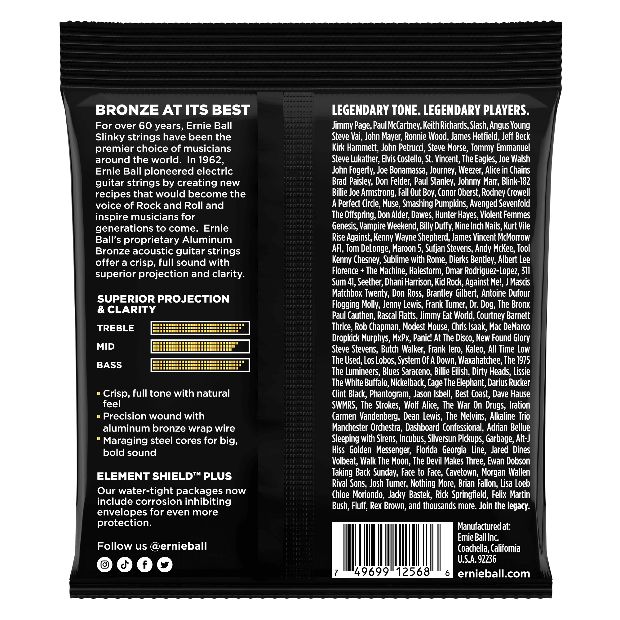 ernie ball acoustic guitar strings ernie ball 2568 aluminium bronze light acoustic guitar string set