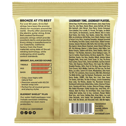 Ernie Ball Acoustic Guitar Strings Ernie Ball 3007 Custom Light Earthwood 80/20 Bronze Acoustic Guitar String 3 Pack - .11.5-.54