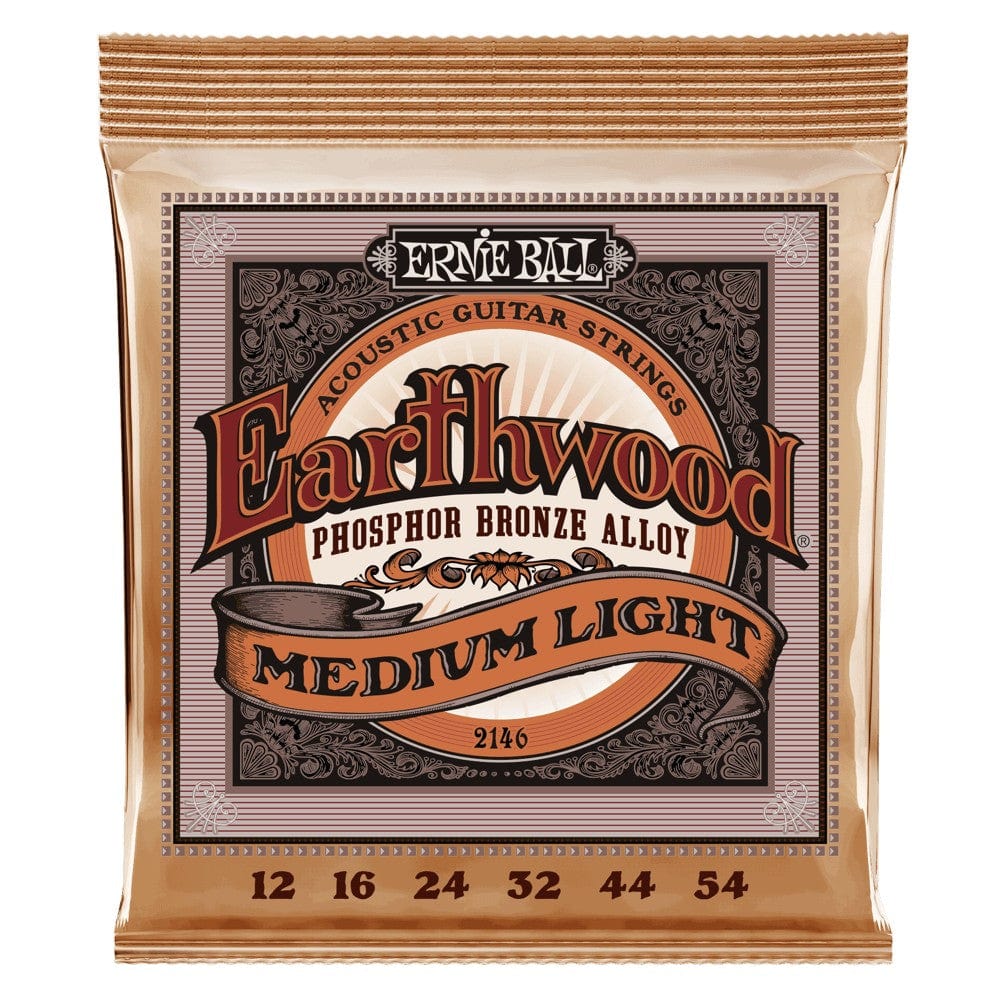 ernie ball acoustic guitar strings ernie ball 3543 medium light earthwood phosphor bronze acoustic guitar strings  - .12-.54