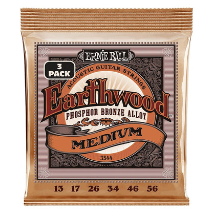 ernie ball acoustic guitar strings ernie ball 3544 medium earthwood phosphor bronze acoustic guitar strings  - .13-.56