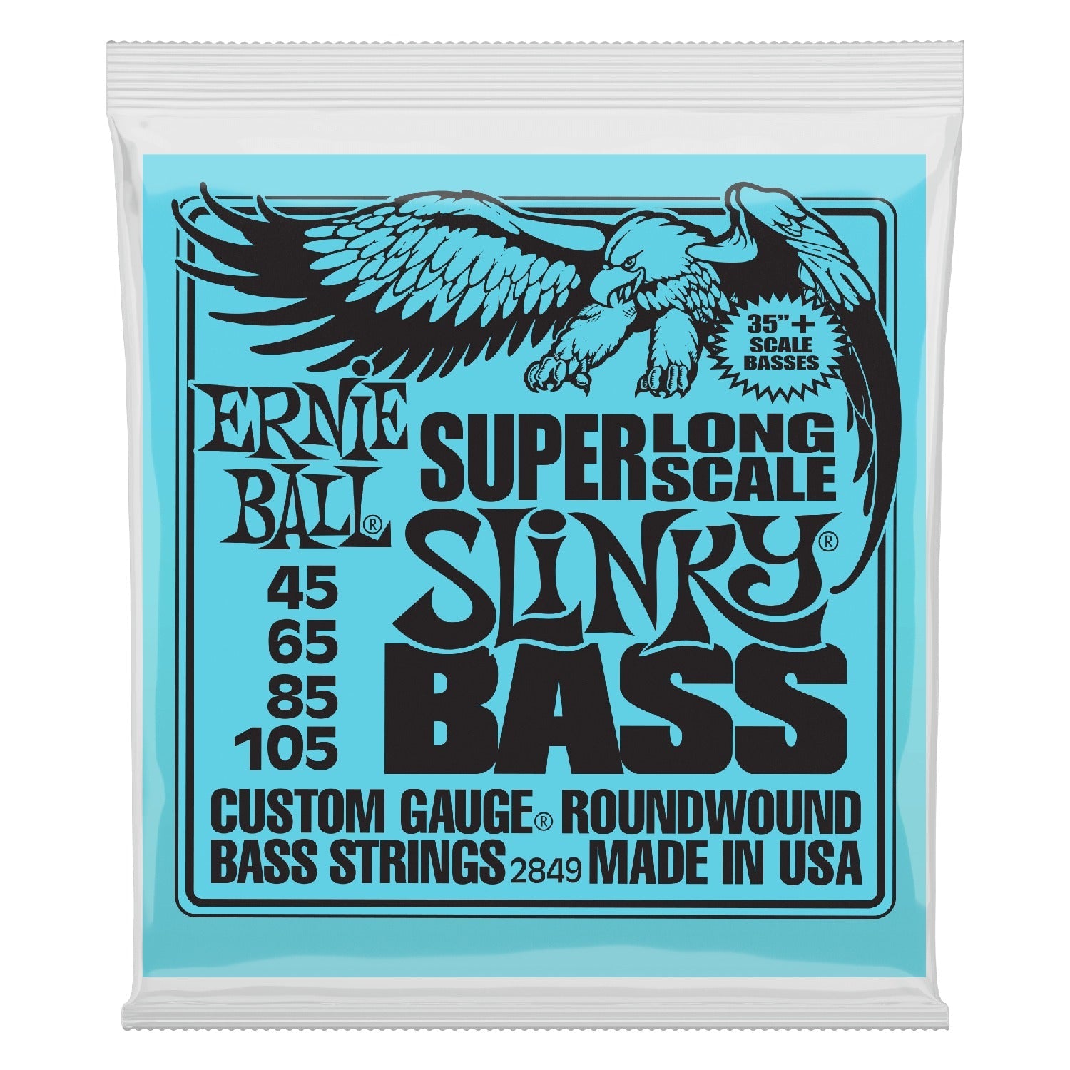 Ernie Ball Bass Guitar Strings 0.045-105 Ernie Ball Super Long Scale Slinky Electric Bass Guitar String