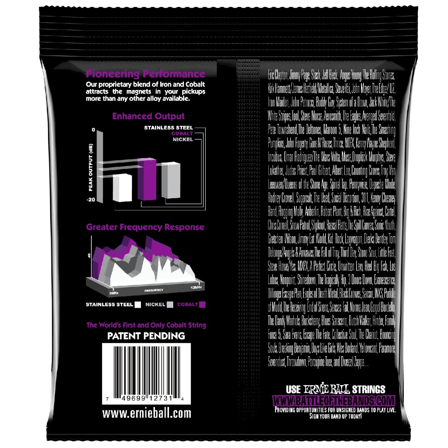 Ernie Ball Bass Guitar Strings Ernie Ball 2731 Cobalt Power Slinky Bass Guitar String 055-110