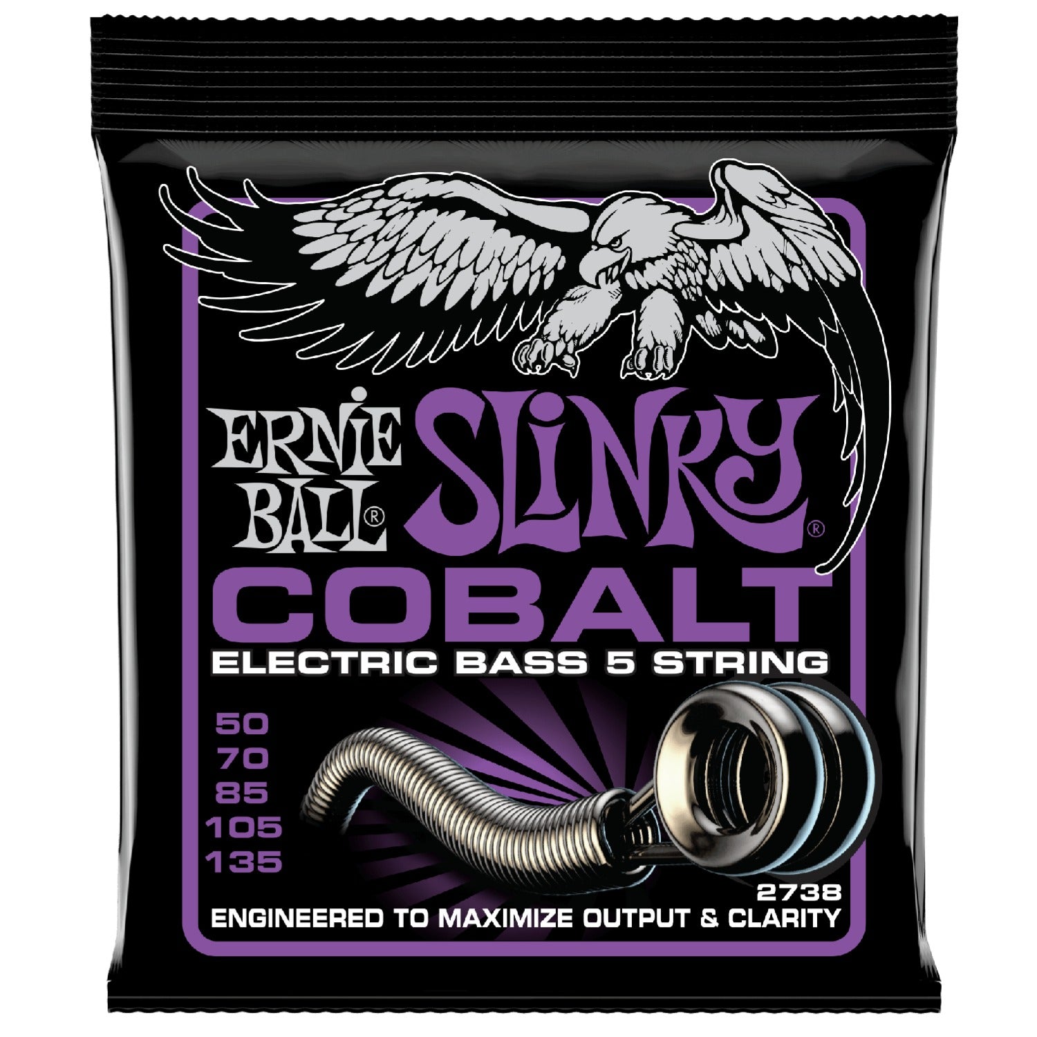 Ernie Ball Bass Guitar Strings Ernie Ball 2738 Power Slinky Cobalt Electric Bass 5 String - 50-135