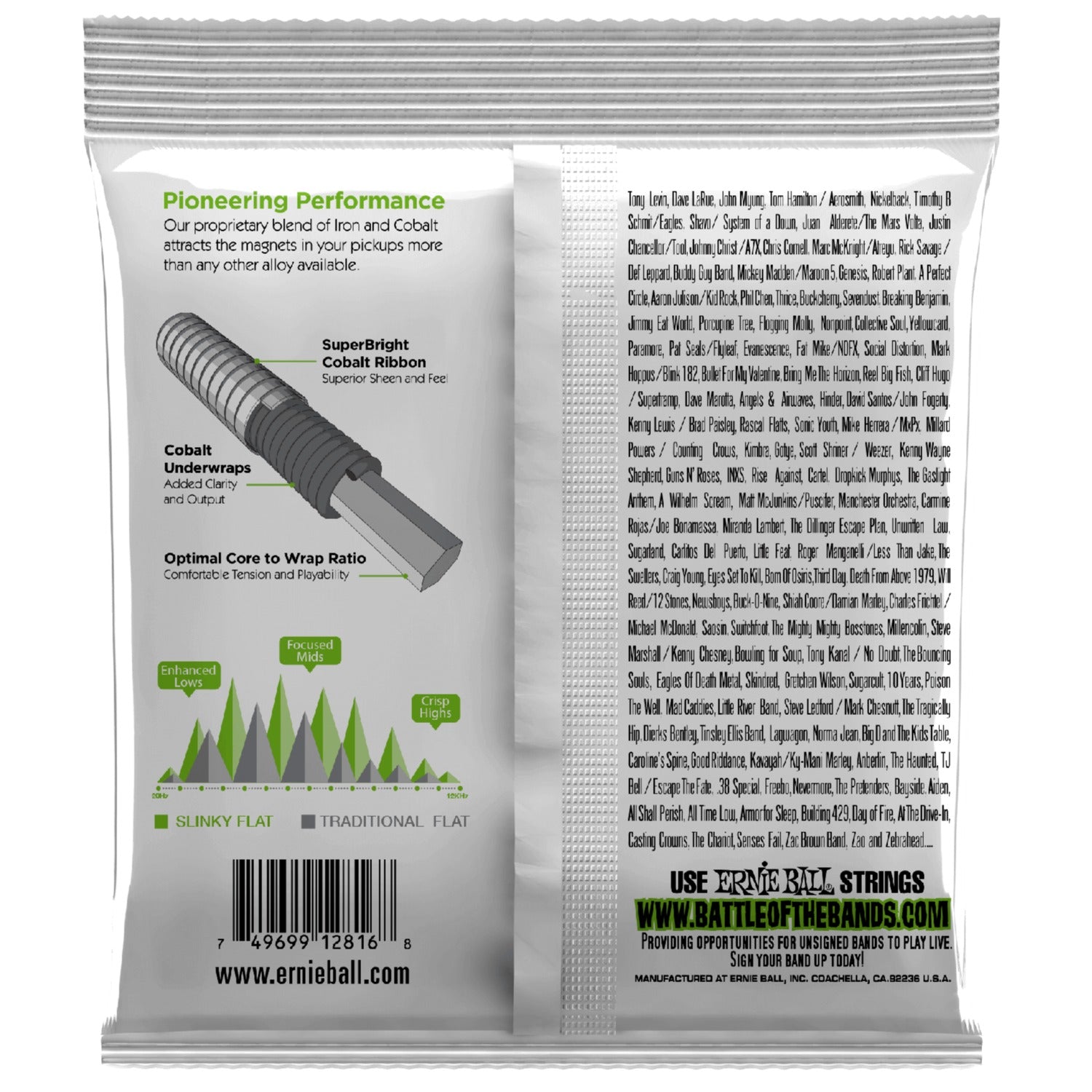 Ernie Ball Bass Guitar Strings Ernie Ball 2816 Regular Slinky 5-Strings Flatwound Electric Bass Strings - 45-130