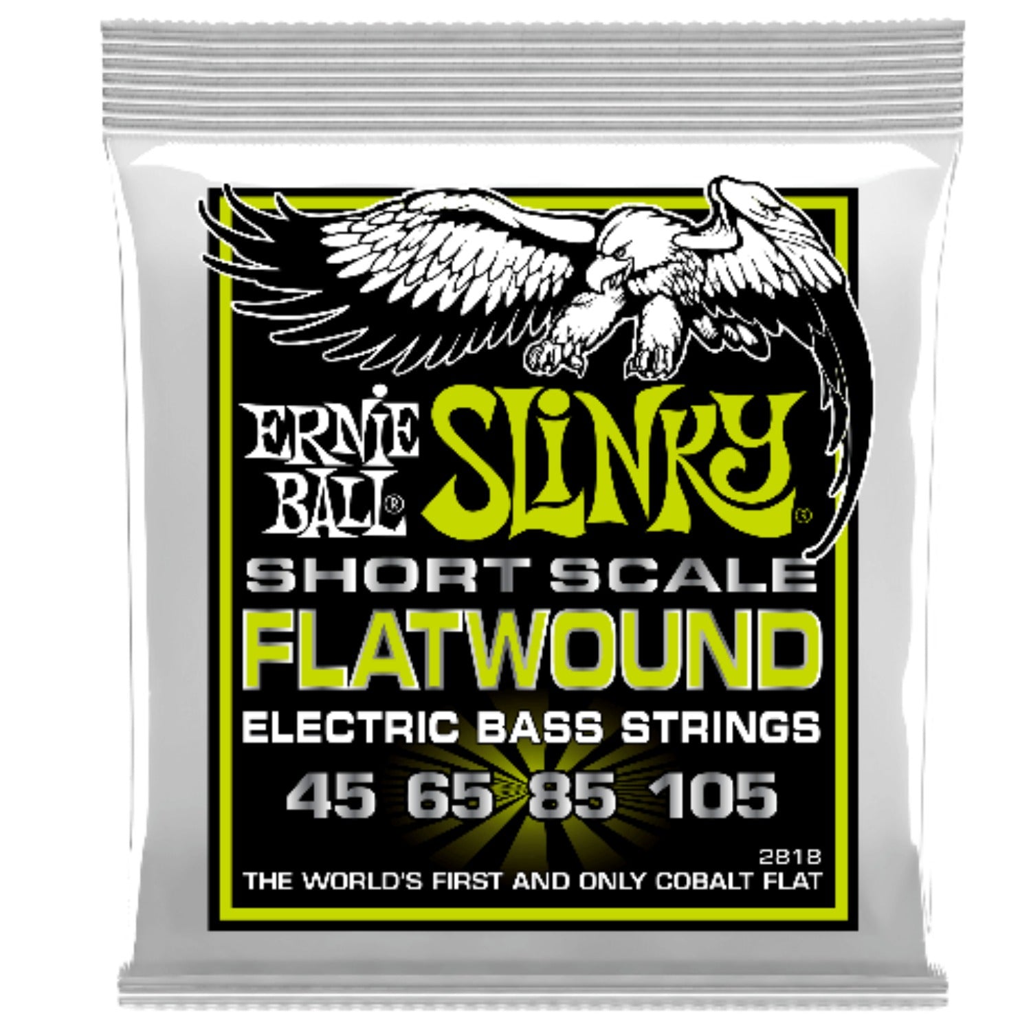 Ernie Ball Bass Guitar Strings Ernie Ball 2818 Reg Slinky Flatwound Short Scale Electric Bass Strings - 45-105