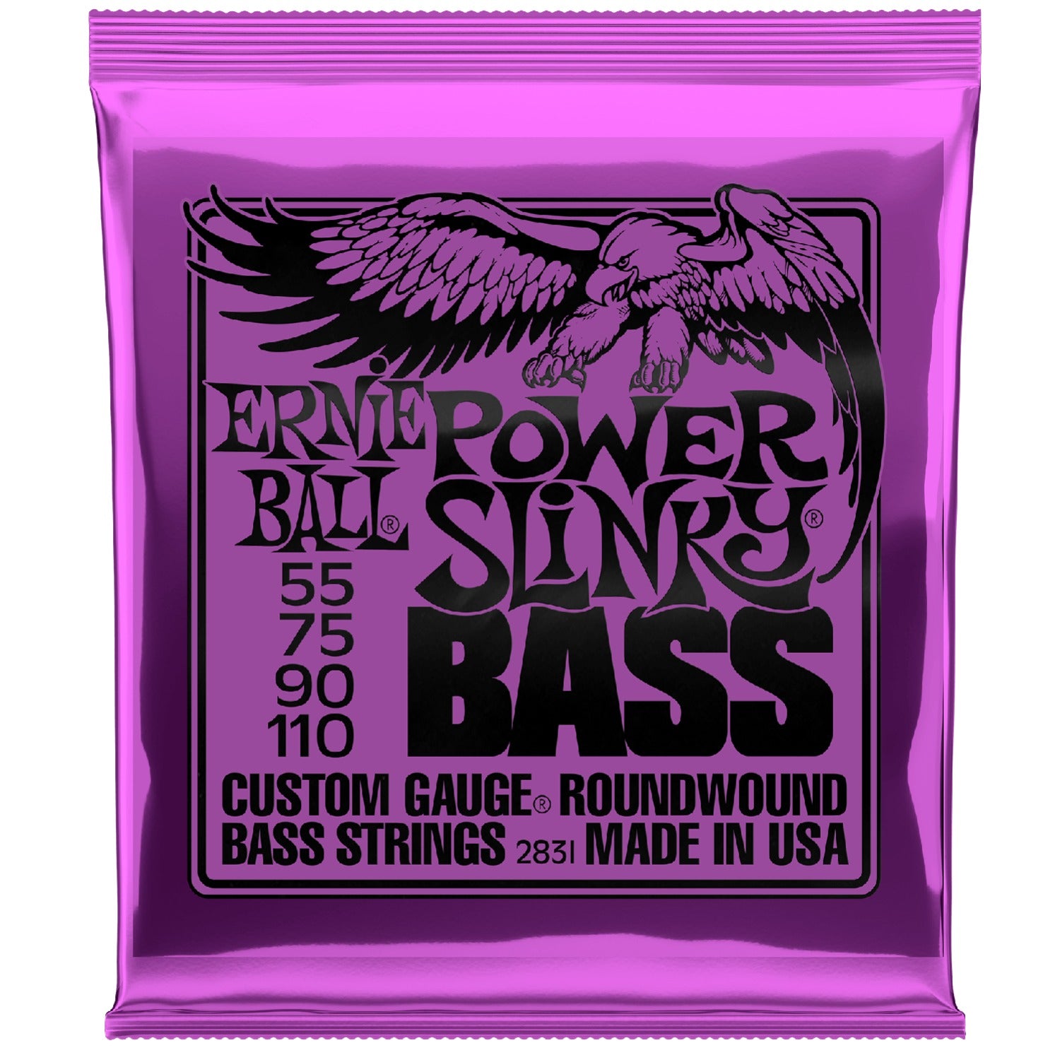 Ernie Ball Bass Guitar Strings Ernie Ball 2831 Nickel Wound Power Slinky Bass String Set - 55-110