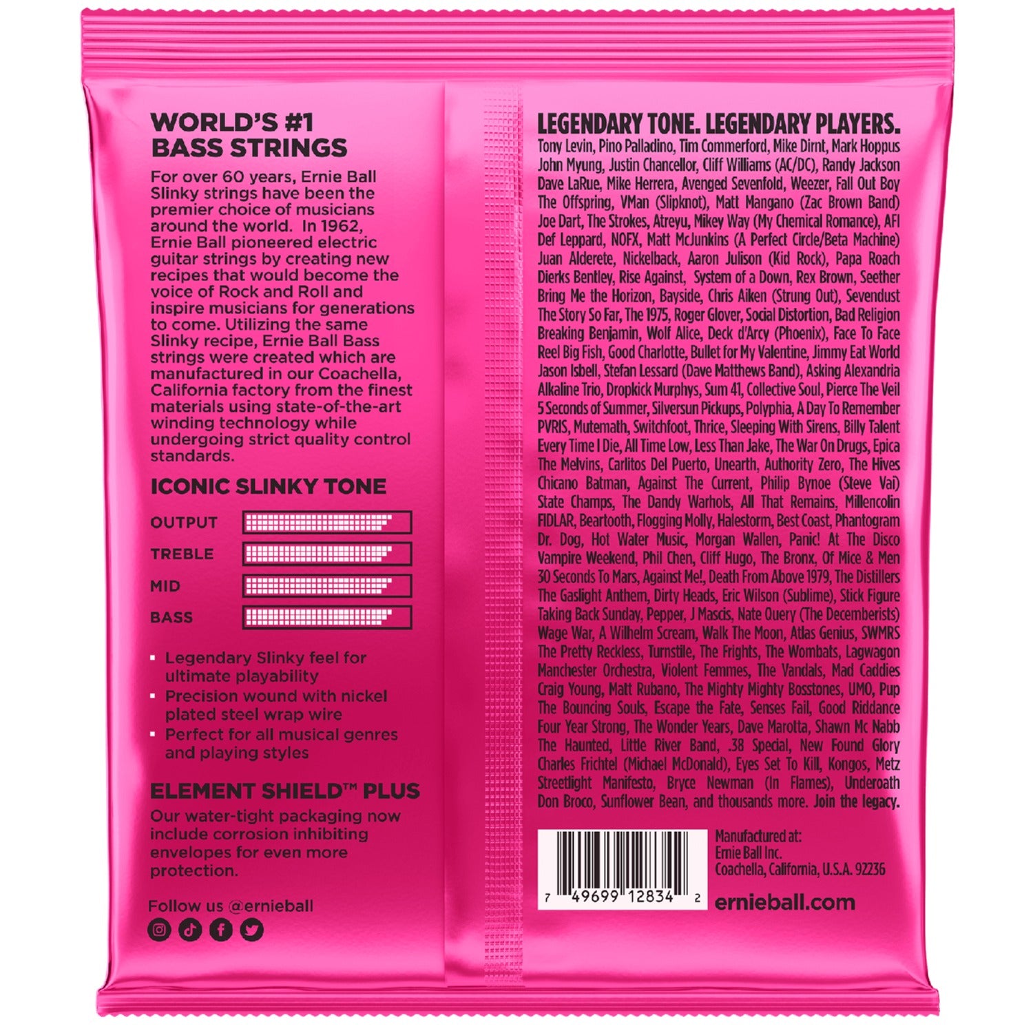 Ernie Ball Bass Guitar Strings Ernie Ball 2834 Super Slinky Bass Nickel Wound Bass Guitar Strings