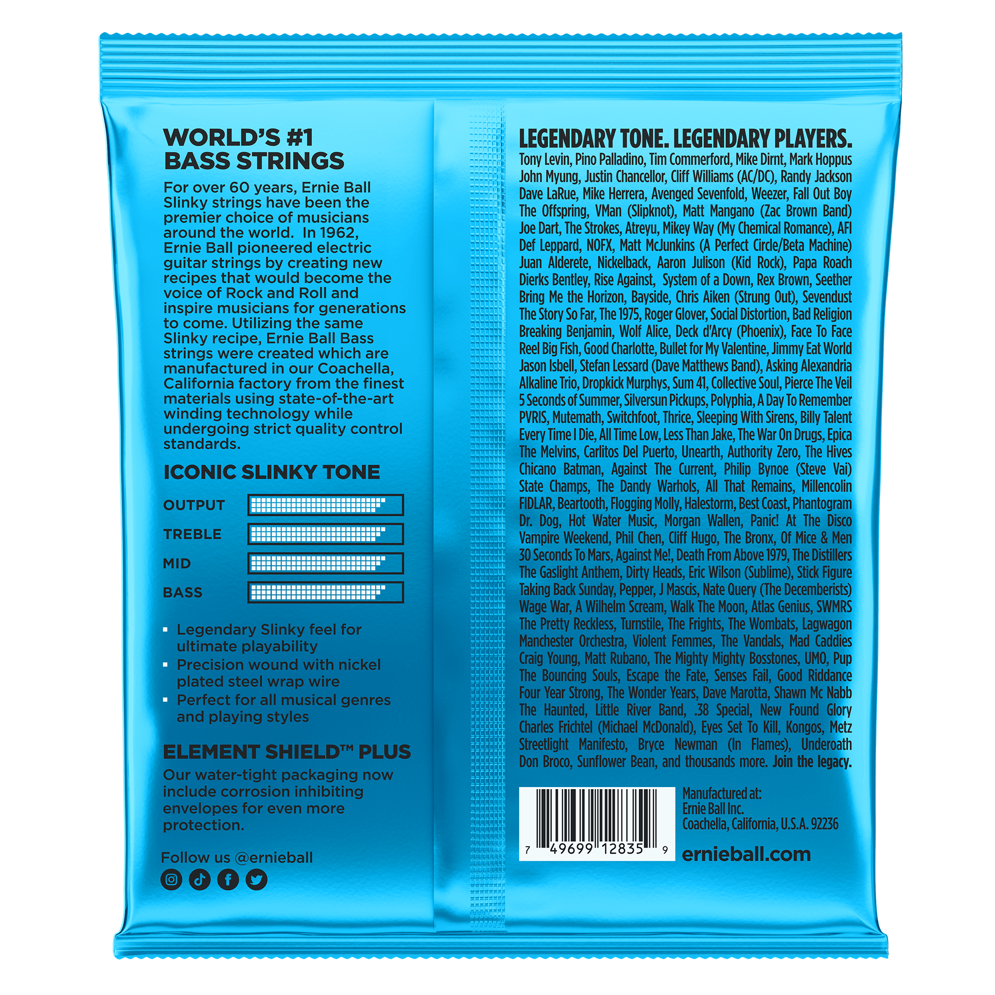 ernie ball bass guitar strings ernie ball 2835 extra slinky bass strings, round wound