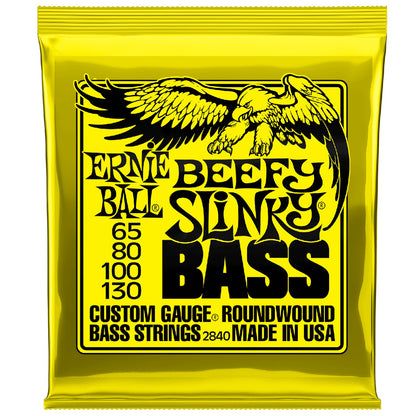 Ernie Ball Bass Guitar Strings Ernie Ball 2840 Beefy Slinky Nickel Wound 4 String Electric Bass Guitar String Set - 65-130 Gauge