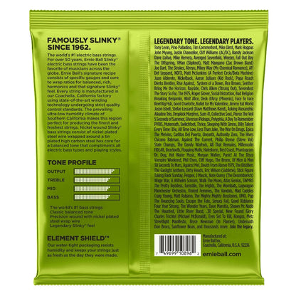 ernie ball bass guitar strings ernie ball 2856 regular slinky nickel wound medium scale 4 string electric bass guitar string set - .045-.105