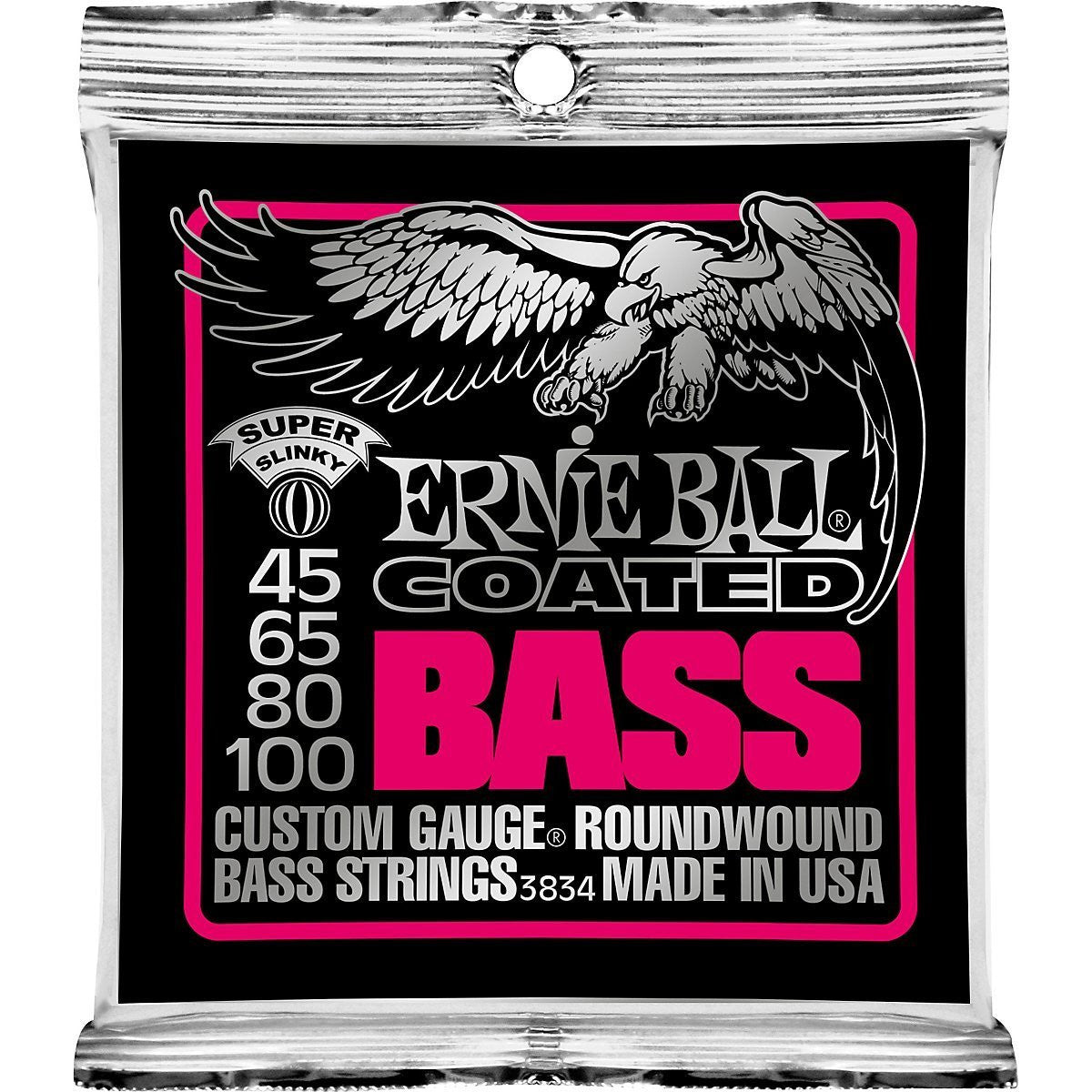 ernie ball bass guitar strings ernie ball 3834 coated bass guitar strings - super slinky