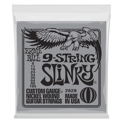 Ernie Ball Electric Guitar Strings 0.09-.105 Ernie Ball Slinky 9-String Nickel Wound Electric Guitar String