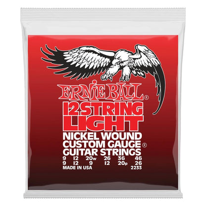 Ernie Ball Electric Guitar Strings .009 - .046 Ernie Ball 2233 Light 12 String Nickel Wound Electric Guitar Strings 9-46