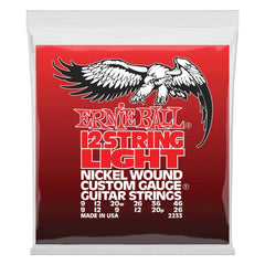 Ernie Ball Electric Guitar Strings .009 - .046 Ernie Ball 2233 Light 12 String Nickel Wound Electric Guitar Strings 9-46