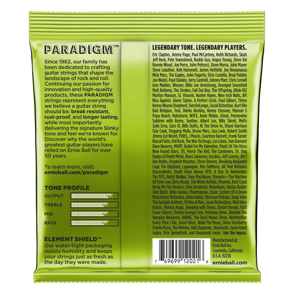 ernie ball electric guitar strings .010 - .046 ernie ball 2021 regular slinky paradigm electric guitar strings 10-46   