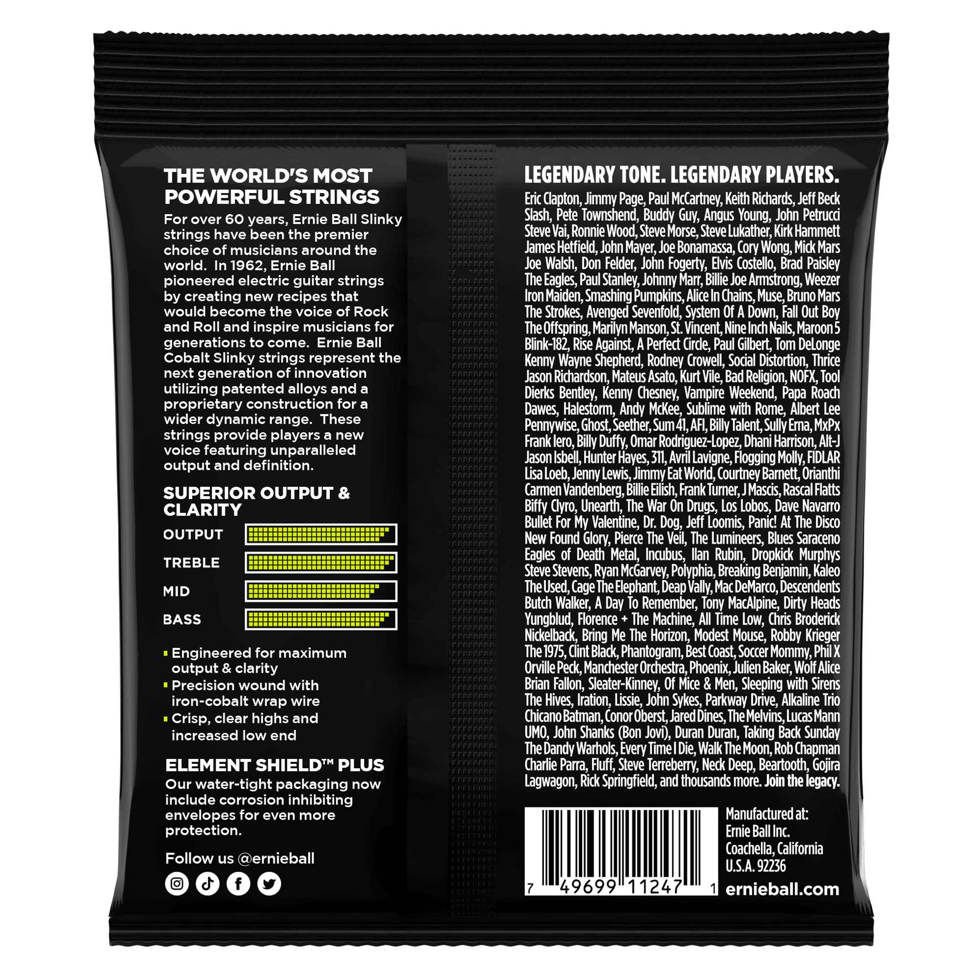 Ernie Ball Electric Guitar Strings .010 - .046 Ernie Ball Regular Slinky Cobalt Electric Guitar Strings 3 Pack 10-46