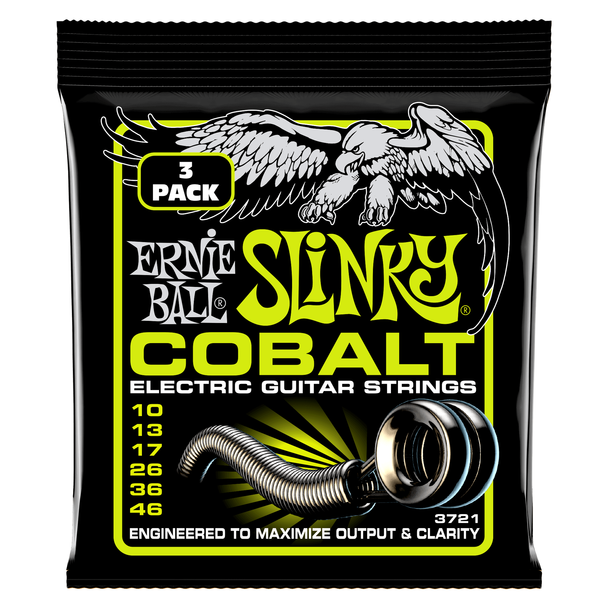 Ernie Ball Electric Guitar Strings .010 - .046 Ernie Ball Regular Slinky Cobalt Electric Guitar Strings 3 Pack 10-46