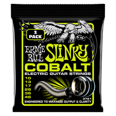 Ernie Ball Electric Guitar Strings .010 - .046 Ernie Ball Regular Slinky Cobalt Electric Guitar Strings 3 Pack 10-46
