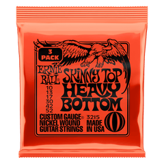 Ernie Ball Electric Guitar Strings .010 - .052 Ernie Ball 3215 Skinny Top Heavy Bottom Slinky Nickel Wound Electric Guitar Strings 3 Pack 10-52
