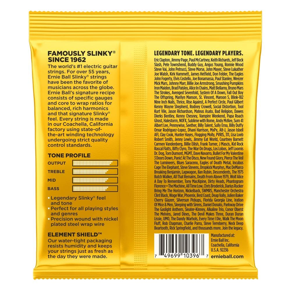 ernie ball electric guitar strings .010 - .054 ernie ball 2216 skinny top beefy bottom slinky nickel wound electric guitar strings 10-54   