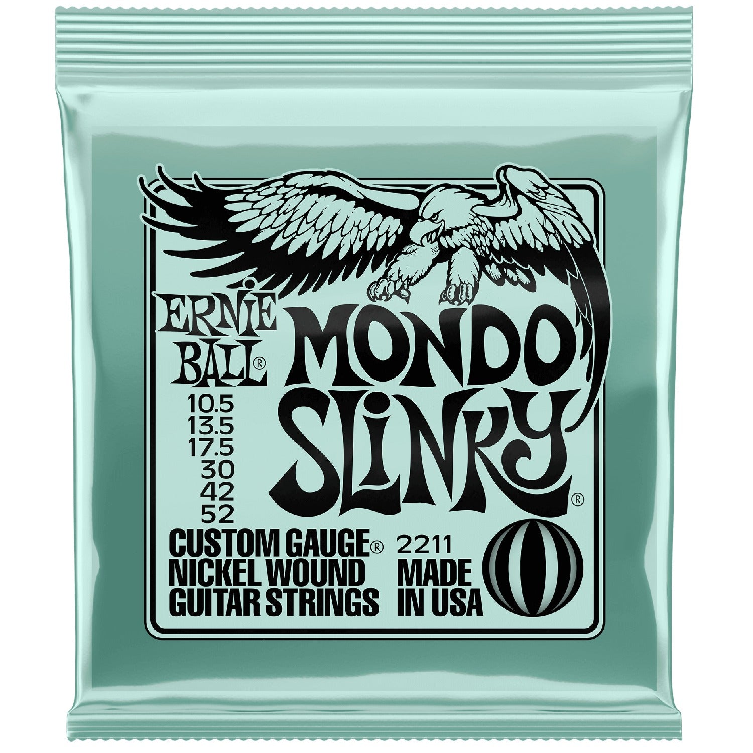 Ernie Ball Electric Guitar Strings .0105 - .052 Ernie Ball 2211 Mondo Slinky Nickel Wound Electric Guitar Strings 10.5-52