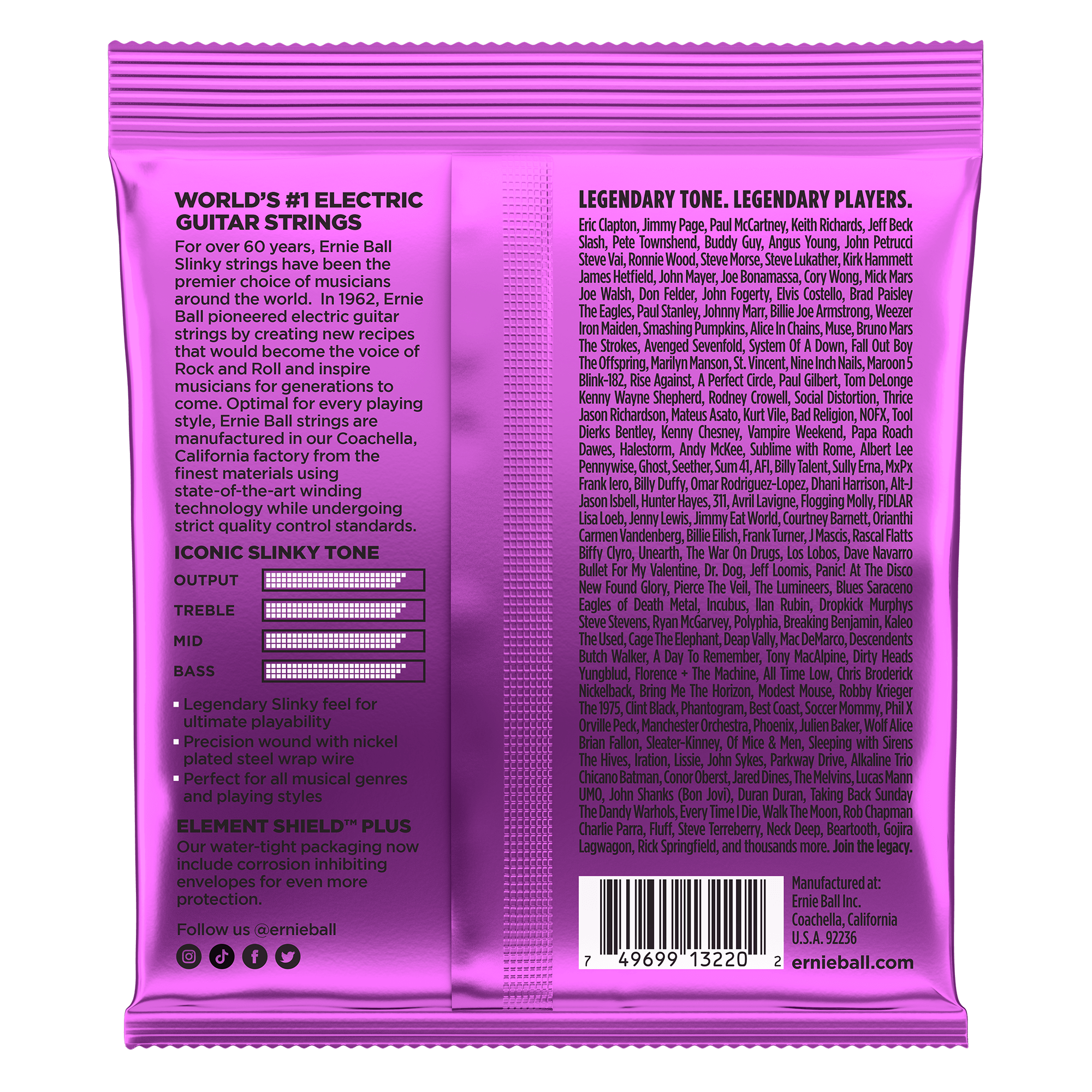 Ernie Ball Electric Guitar Strings .011 - .048 Ernie Ball Power Slinky Nickel Wound Electric Guitar Strings 3 Pack 11-48