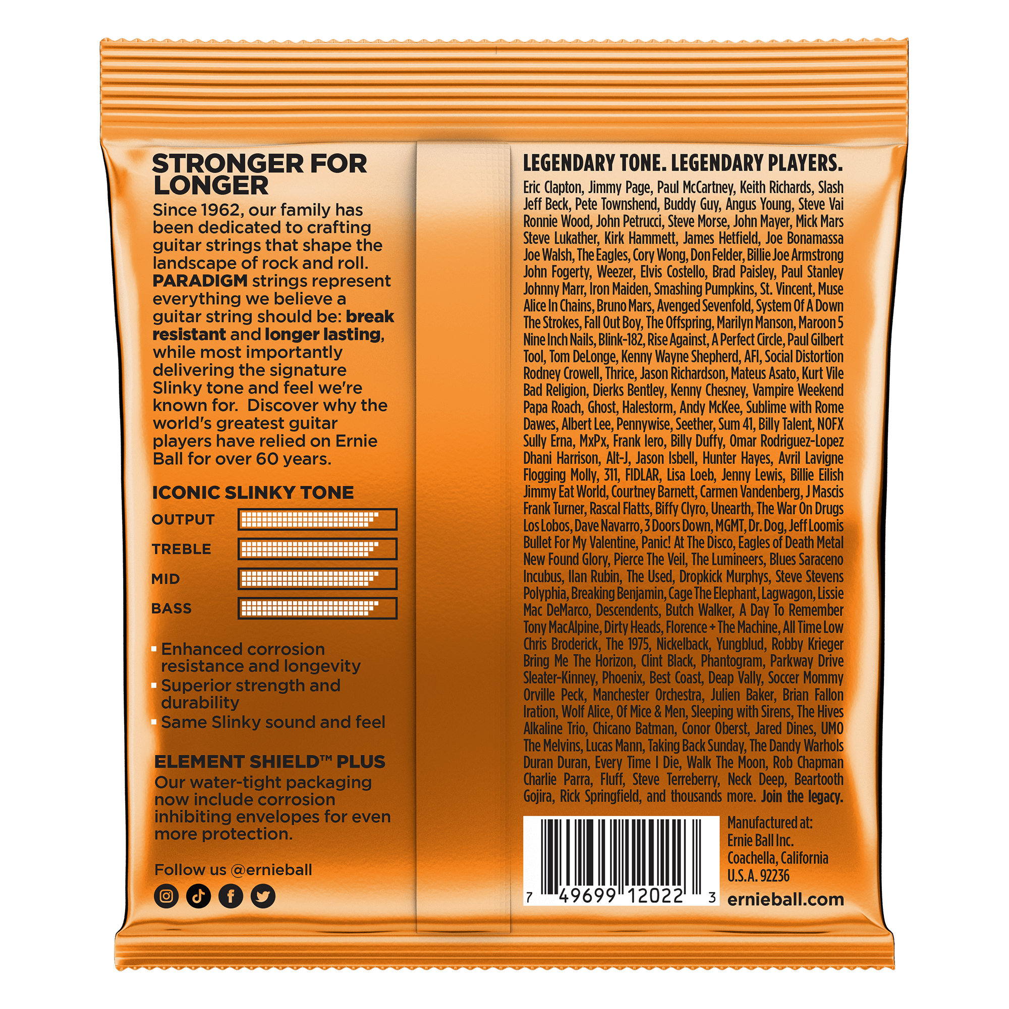 ernie ball electric guitar strings ernie ball 2022 paradigm hybrid slinky electric guitar strings - 9-46