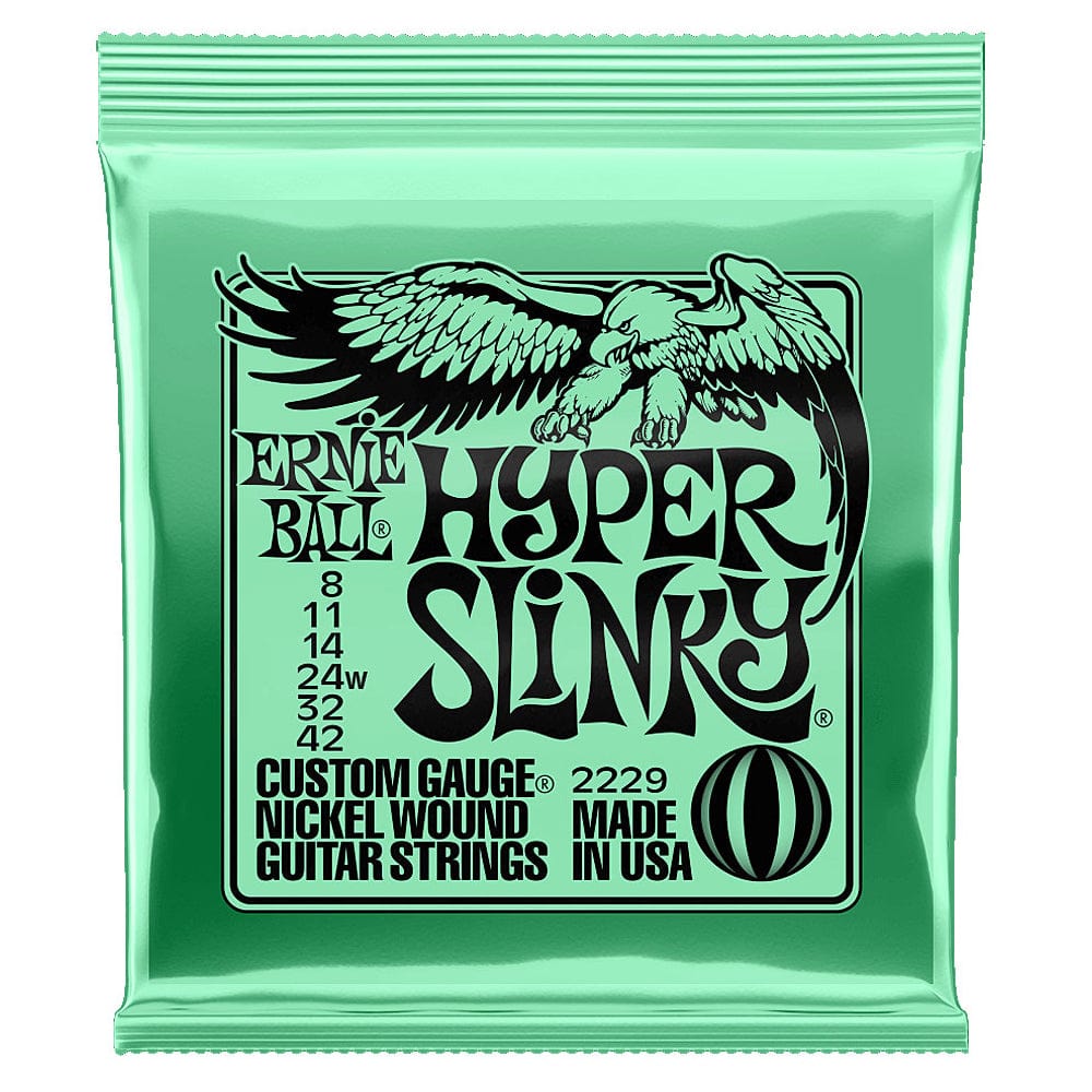 ernie ball electric guitar strings ernie ball 2229 nickel wound hyper slinky 8-42 electric guitar string set