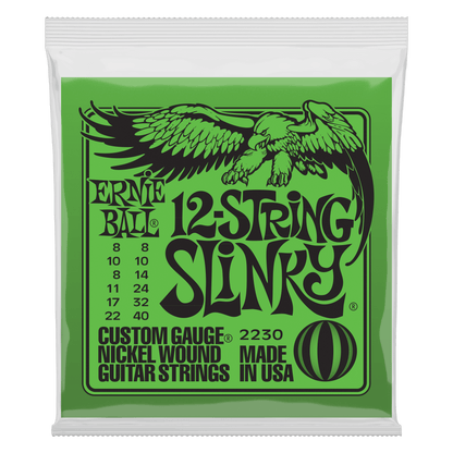ernie ball electric guitar strings ernie ball 2230 slinky 12-string nickel wound electric guitar strings - 8-40 gauge