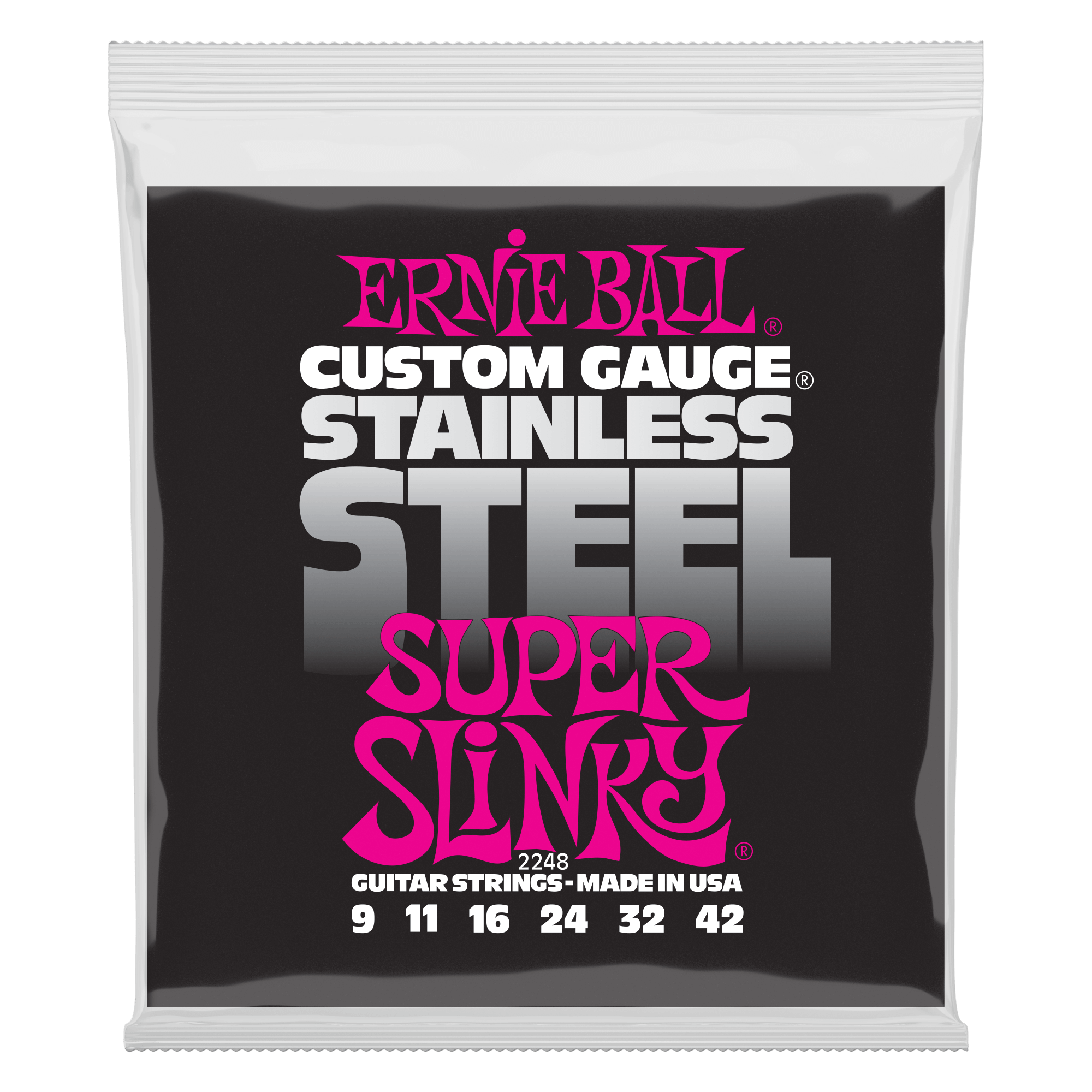 Ernie Ball Electric Guitar Strings Ernie Ball 2248 Stainless Steel Super Slinky Electric Guitar Strings
