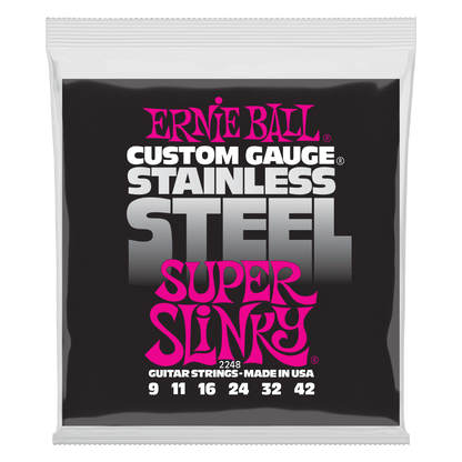 Ernie Ball Electric Guitar Strings Ernie Ball 2248 Stainless Steel Super Slinky Electric Guitar Strings