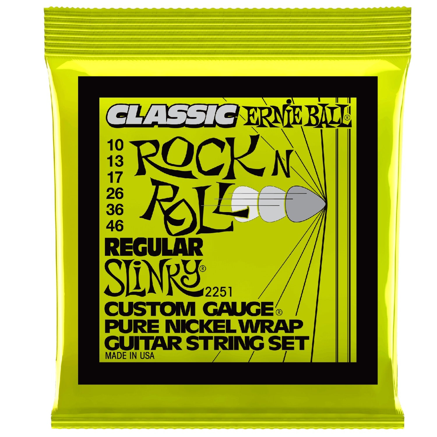 Ernie Ball Electric Guitar Strings Ernie Ball 2251 Pure Nickel Slinky Electric Guitar Strings - 0.10-0.46