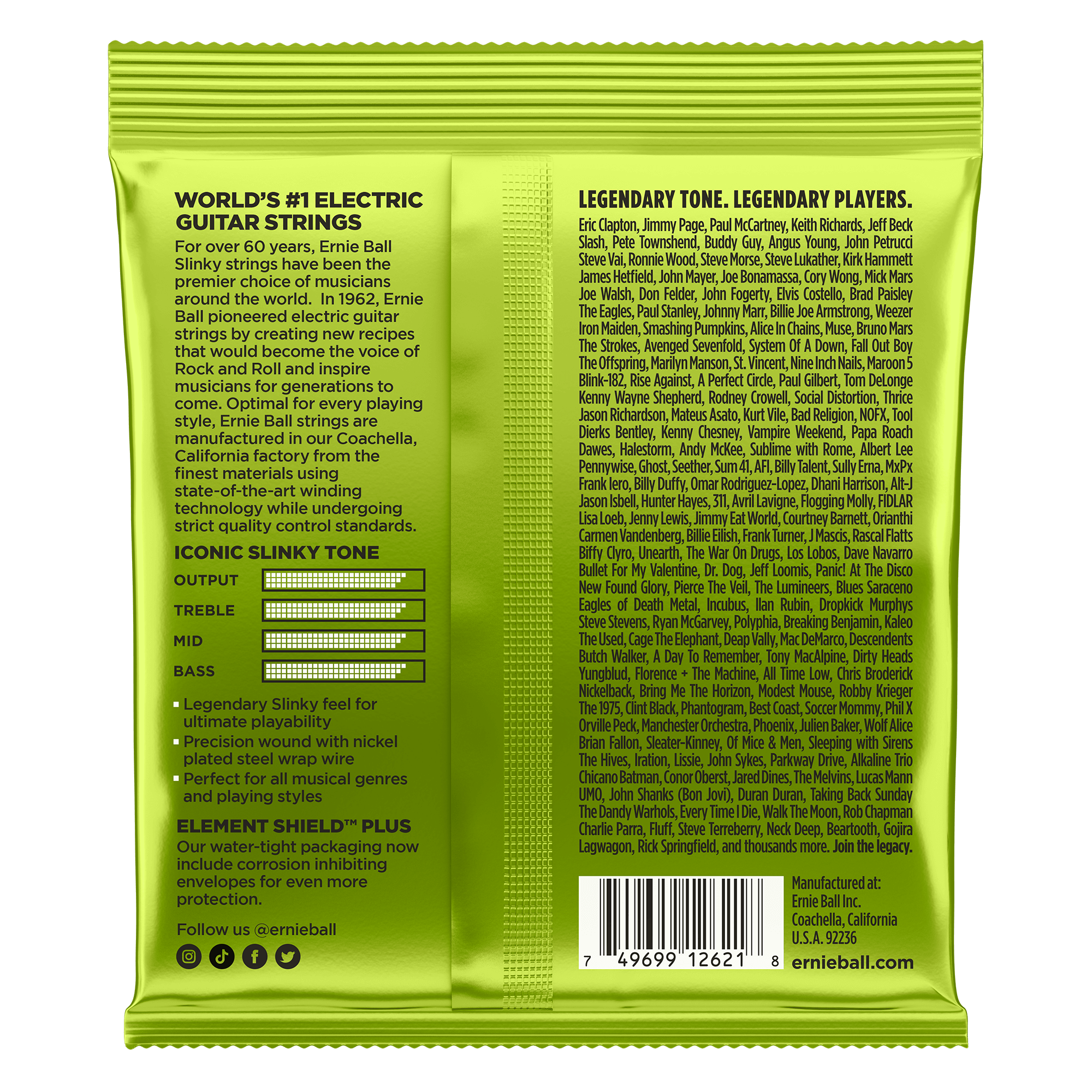 ernie ball electric guitar strings ernie ball 2621 7-string regular slinky electric guitar strings