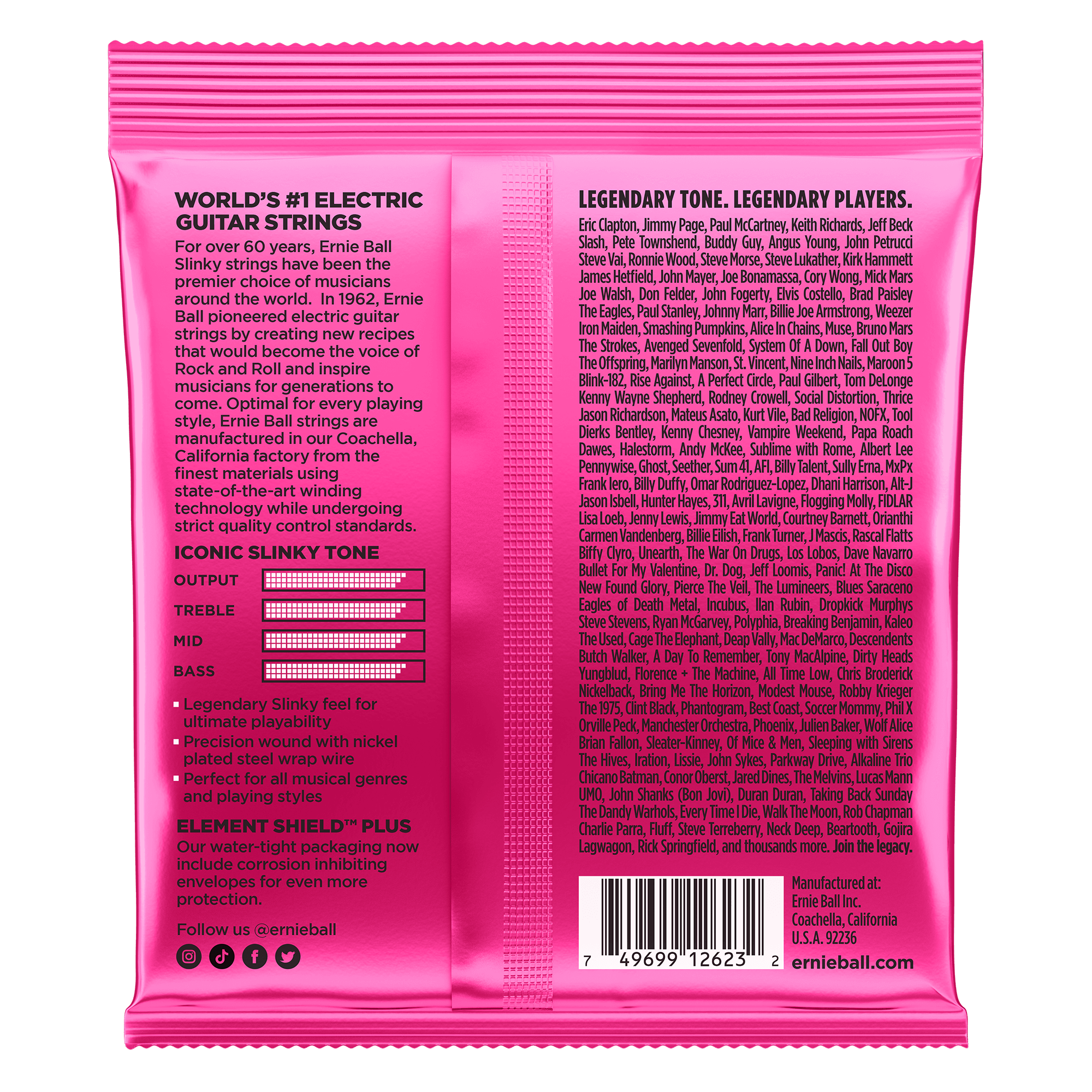 Ernie Ball Electric Guitar Strings Ernie Ball 2623 Electric Guitar Strings, 7-String Super Slinky (9-52)