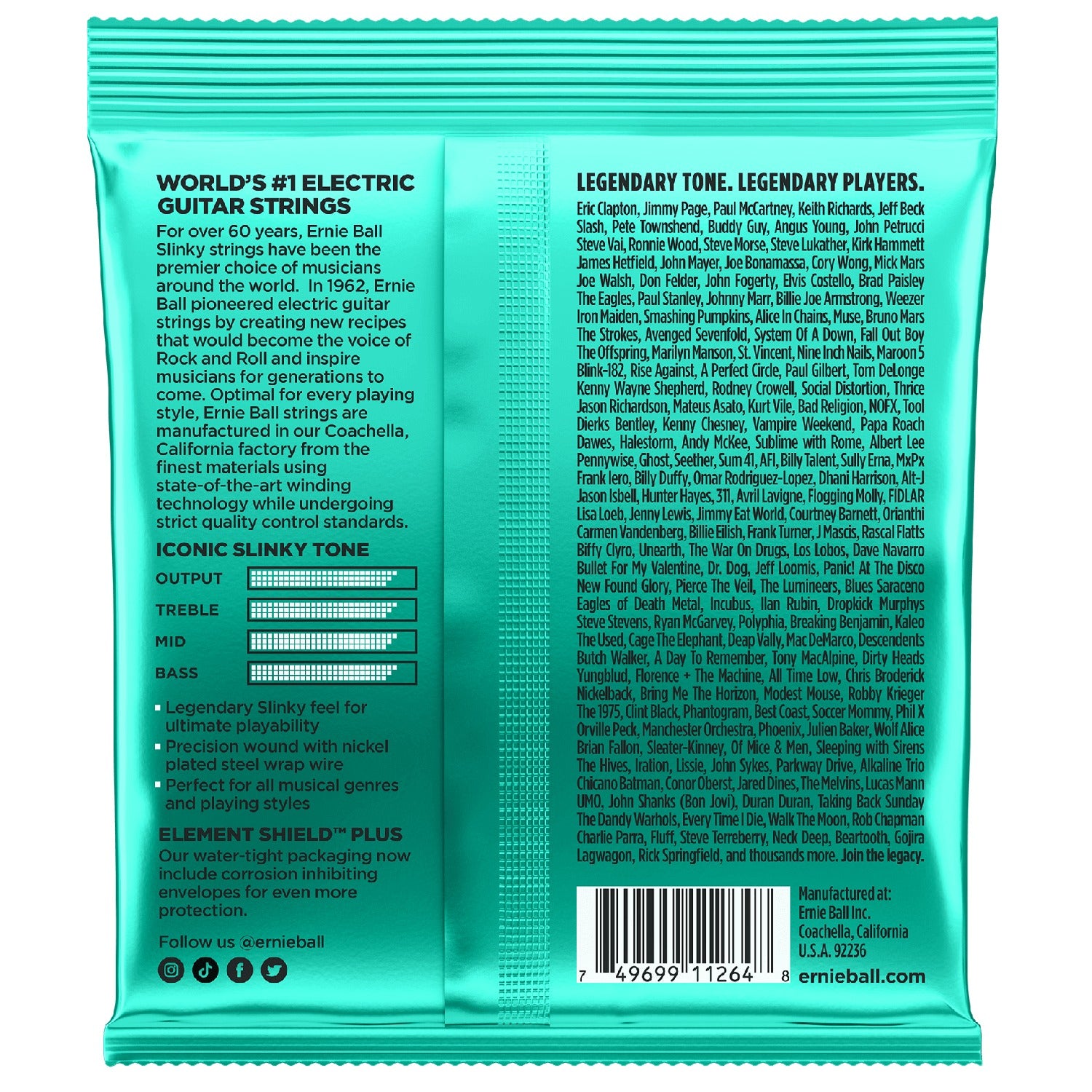 Ernie Ball Electric Guitar Strings Ernie Ball 2626 Nickel Not Even Slinky Electric Guitar Strings
