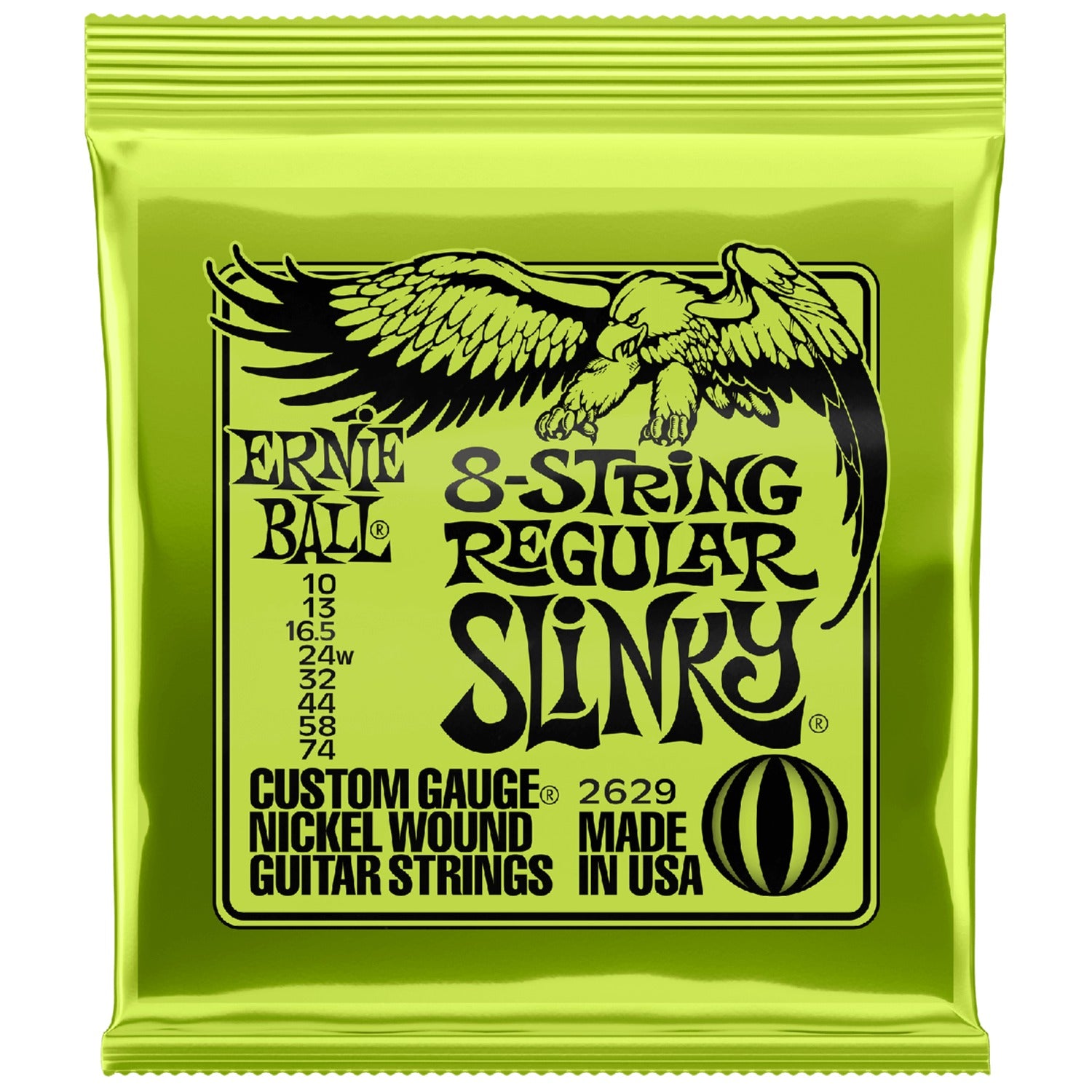 Ernie Ball Electric Guitar Strings Ernie Ball 2629 Regular Slinky Nickel Wound 8 String Electric Guitar String Set 10 - 74