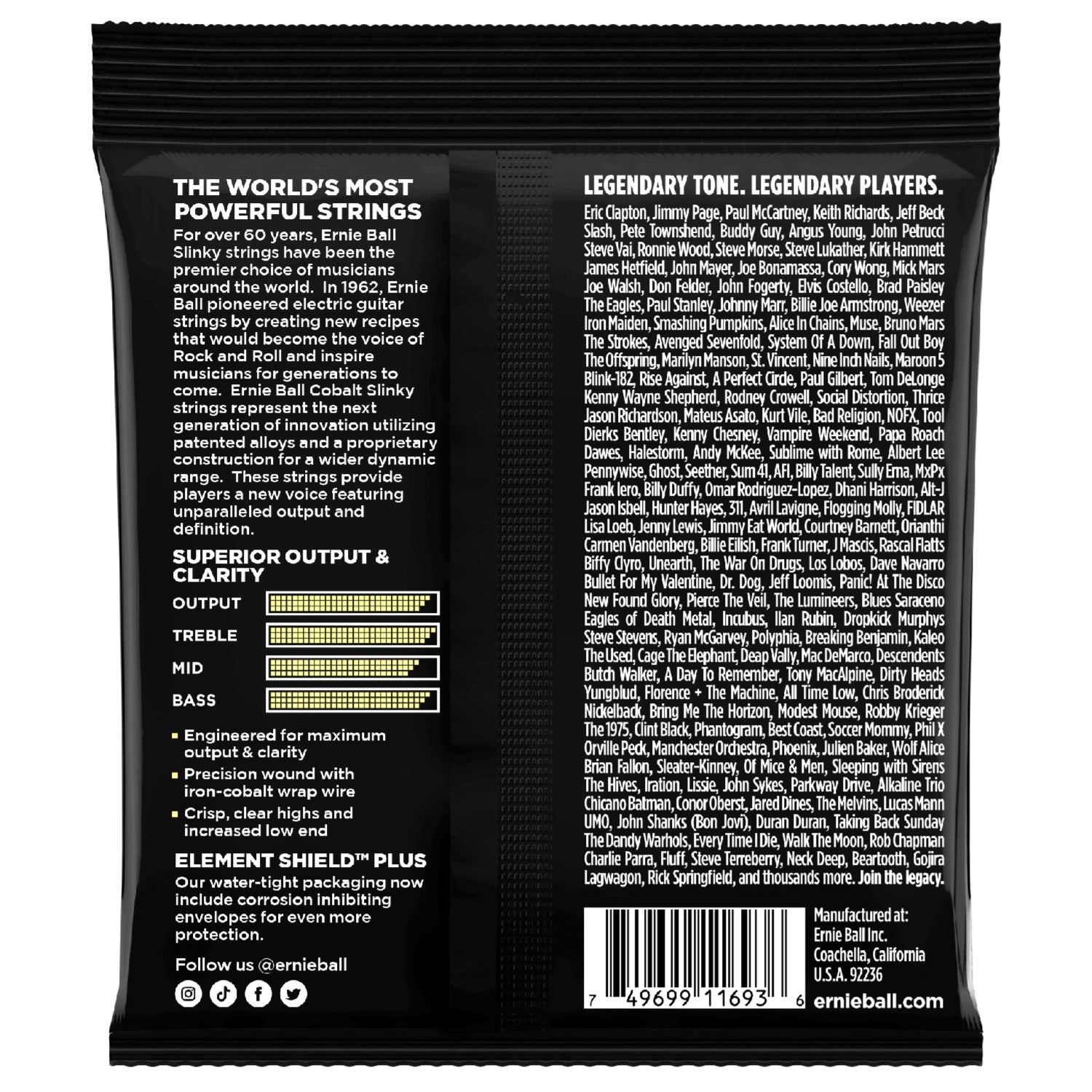 Ernie Ball Electric Guitar Strings Ernie Ball 2714 Mammoth Slinky Cobalt Electric Guitar Strings - .012-.062