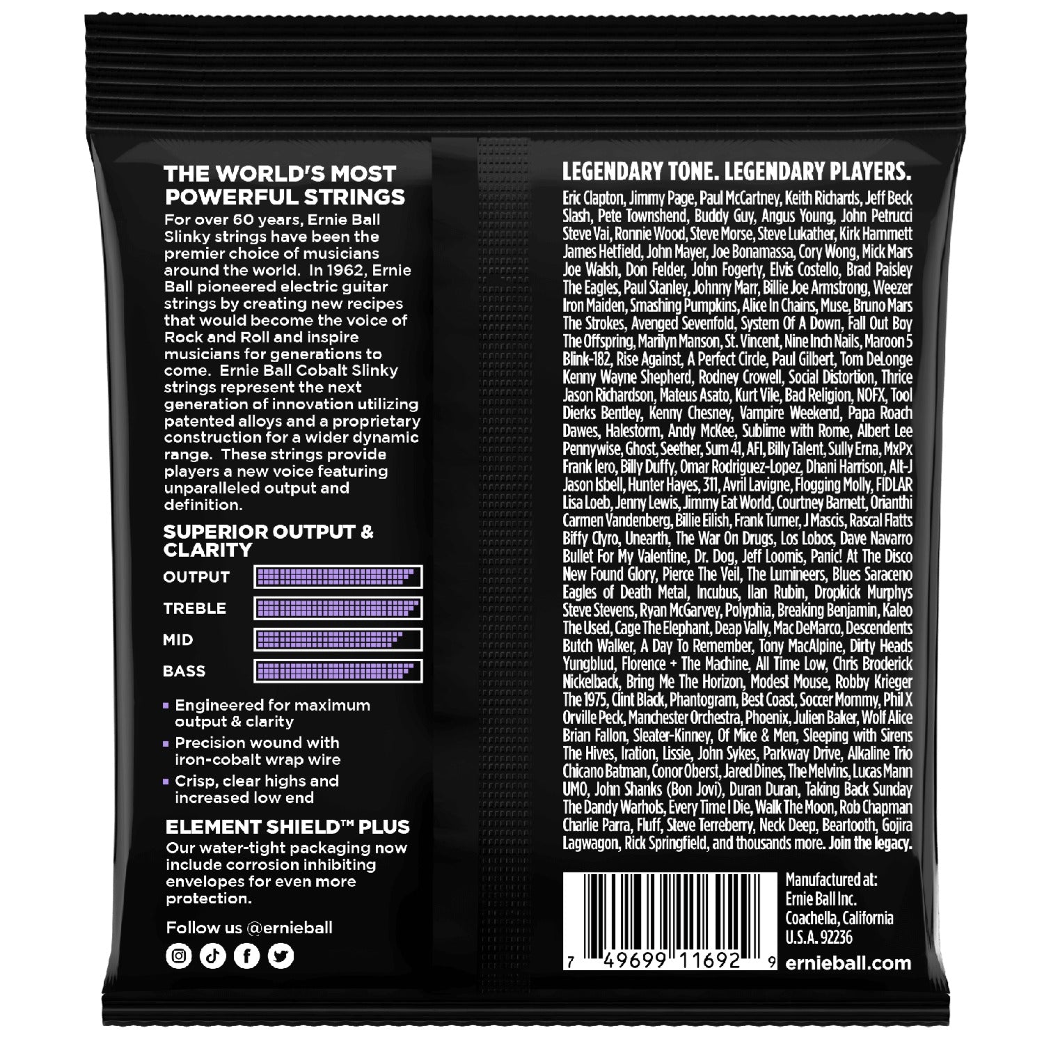 Ernie Ball Electric Guitar Strings Ernie Ball 2717 Ultra Slinky Cobalt Electric Guitar Strings - 10-48