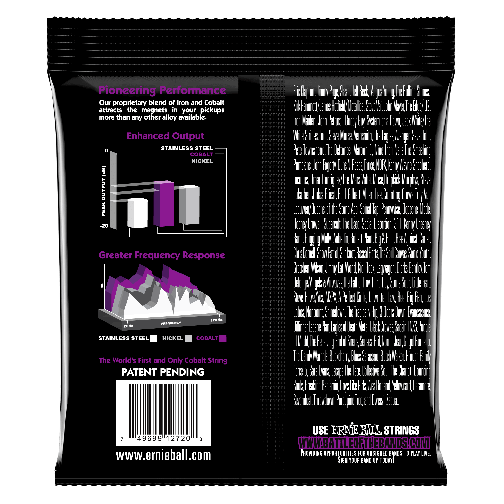 ernie ball electric guitar strings ernie ball 2720 power slinky cobalt electric guitar strings - 11-48
