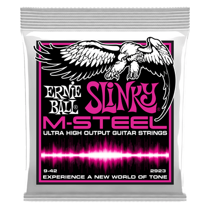 ernie ball electric guitar strings ernie ball 2923 super slinky m-steel electric guitar strings - 9-42 gauge