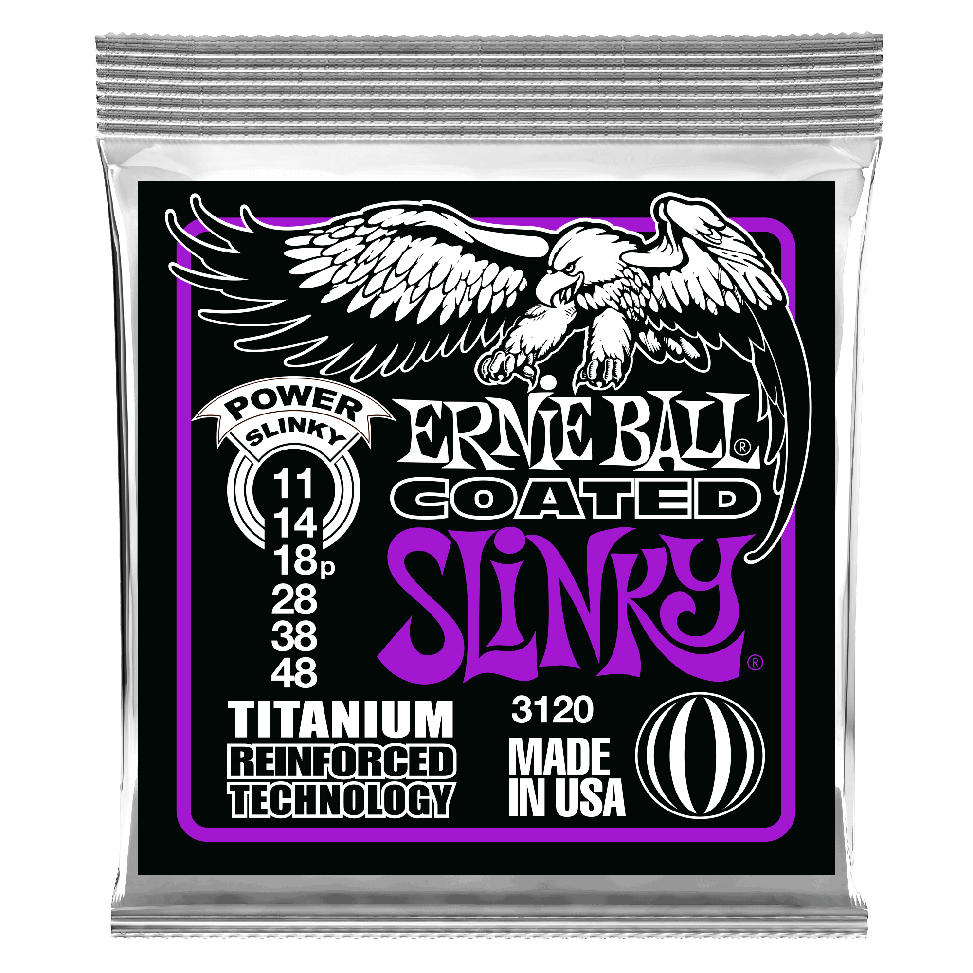 Ernie Ball Electric Guitar Strings Ernie Ball 3120 Electric Guitar Strings Coated Titanium Power Slinky