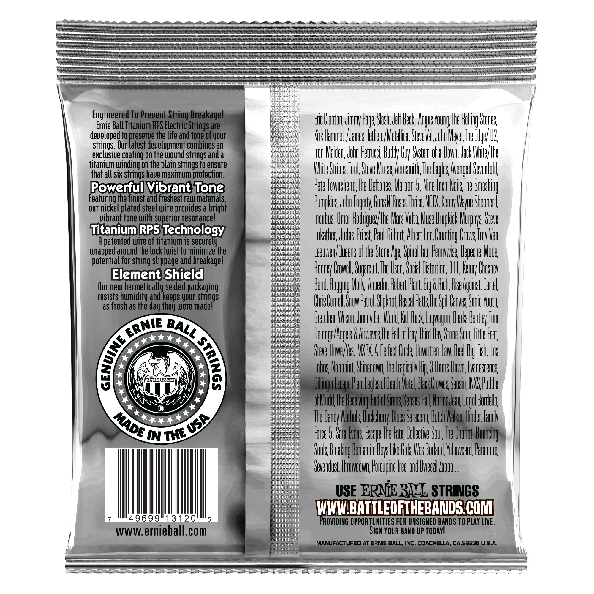 Ernie Ball Electric Guitar Strings Ernie Ball 3120 Electric Guitar Strings Coated Titanium Power Slinky