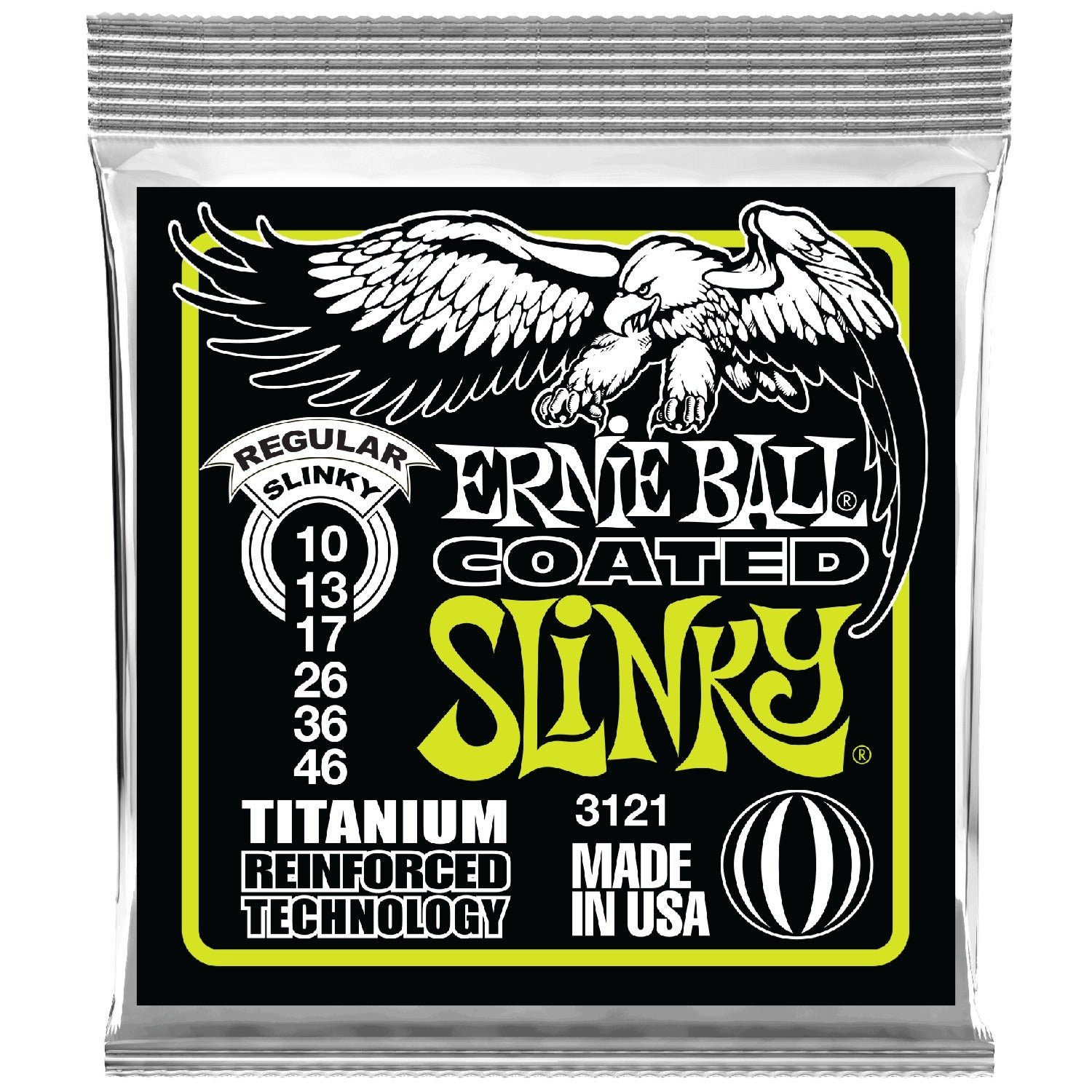 Ernie Ball Electric Guitar Strings Ernie Ball 3121 Coated Titanium Slinky Electric Guitar Strings - 0.10-0.46