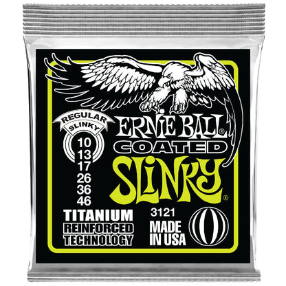Ernie Ball Electric Guitar Strings Ernie Ball 3121 Coated Titanium Slinky Electric Guitar Strings - 0.10-0.46