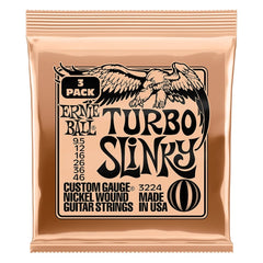 Ernie Ball Electric Guitar Strings Ernie Ball 3224 Turbo Slinky Nickel Wound Electric Guitar String 3 Pack - .9.5-.46