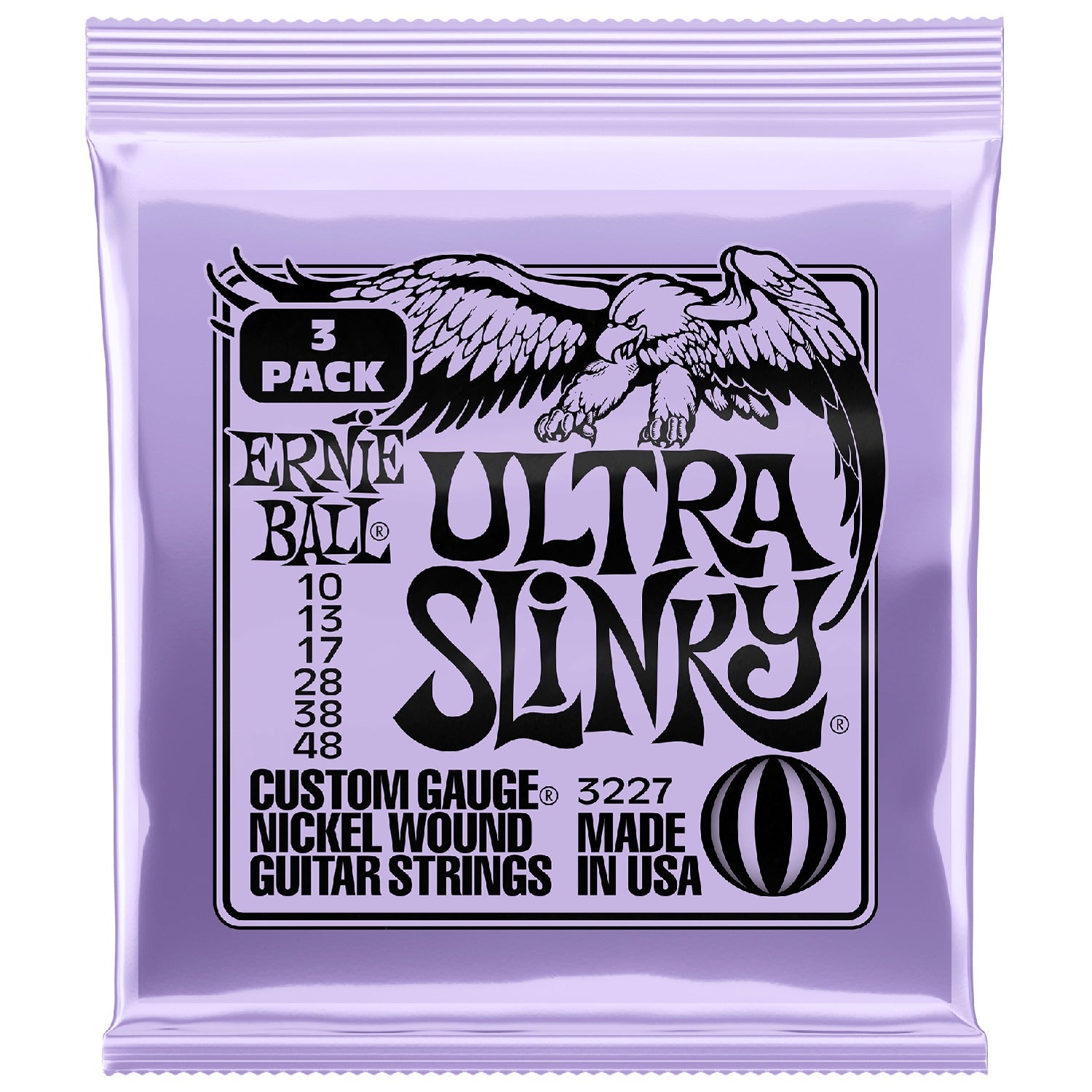 Ernie Ball Electric Guitar Strings Ernie Ball 3227 Ultra Slinky Nickel Wound Electric Guitar Strings 3 Pk - .10-.48