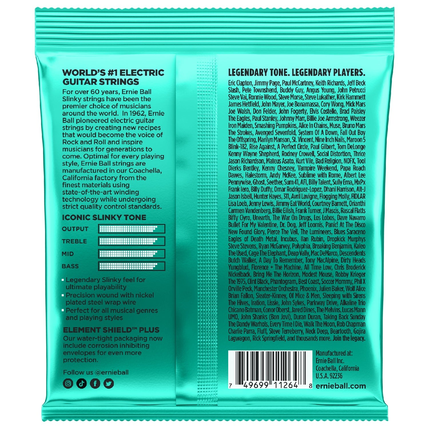 Ernie Ball Electric Guitar Strings Ernie Ball 3626 Not Even Slinky Nickel Wound Electric Guitar Strings - Pack of 3 - .12-.56