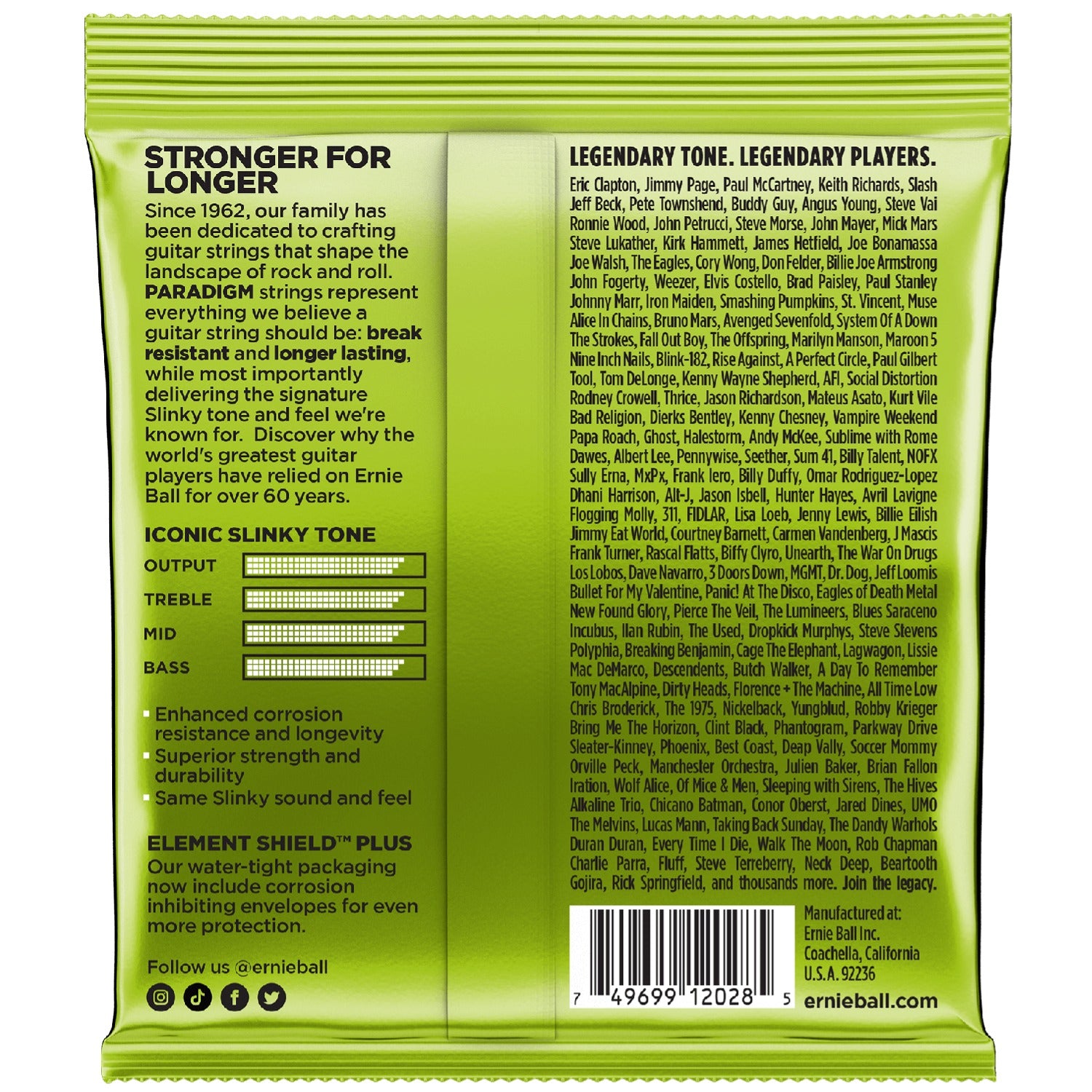 Ernie Ball Electric Guitar Strings Ernie Ball 7-string Regular Paradigm Slinky Guitar Strings