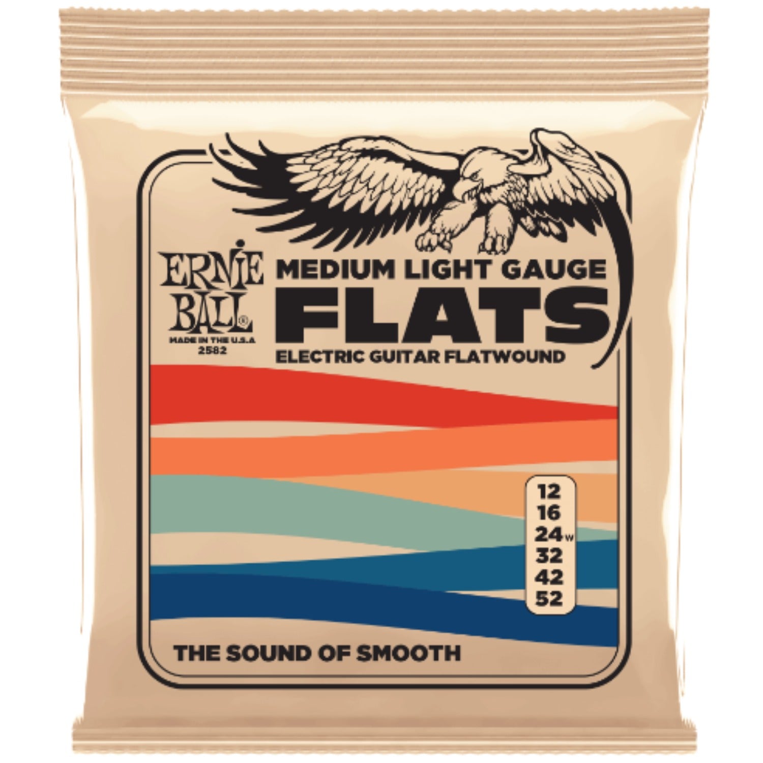Ernie Ball Electric Guitar Strings Ernie Ball Medium-Light Flatwound Electric Guitar Strings - 12-52