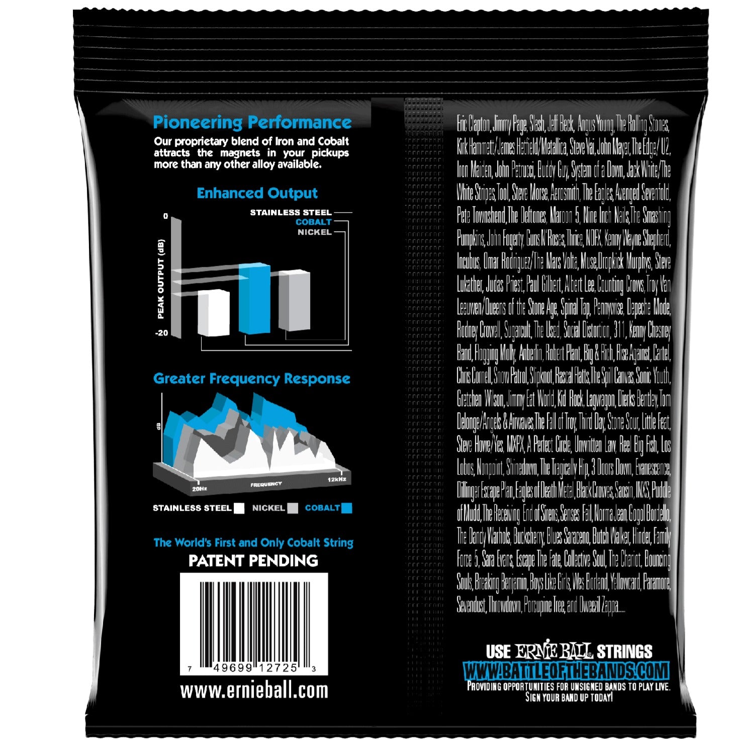 Ernie Ball Electric Guitar Strings Ernie BallÂ 2725 Extra Slinky Cobalt Electric Guitar Strings - 8-38